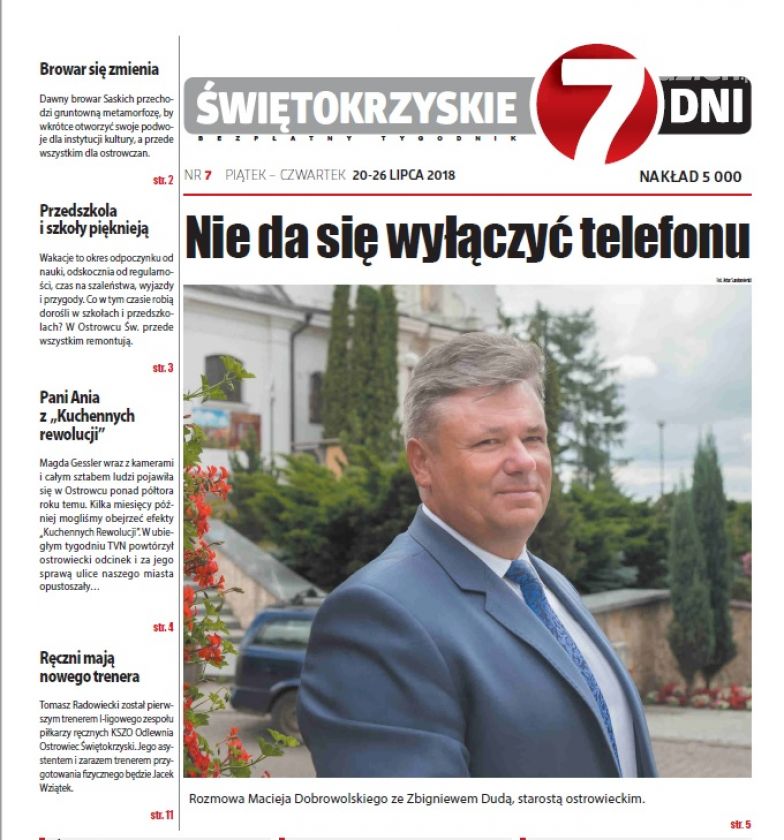 Tygodnik ŚWIĘTOKRZYSKIE 7 DNI nr 7 z 20.07.2018