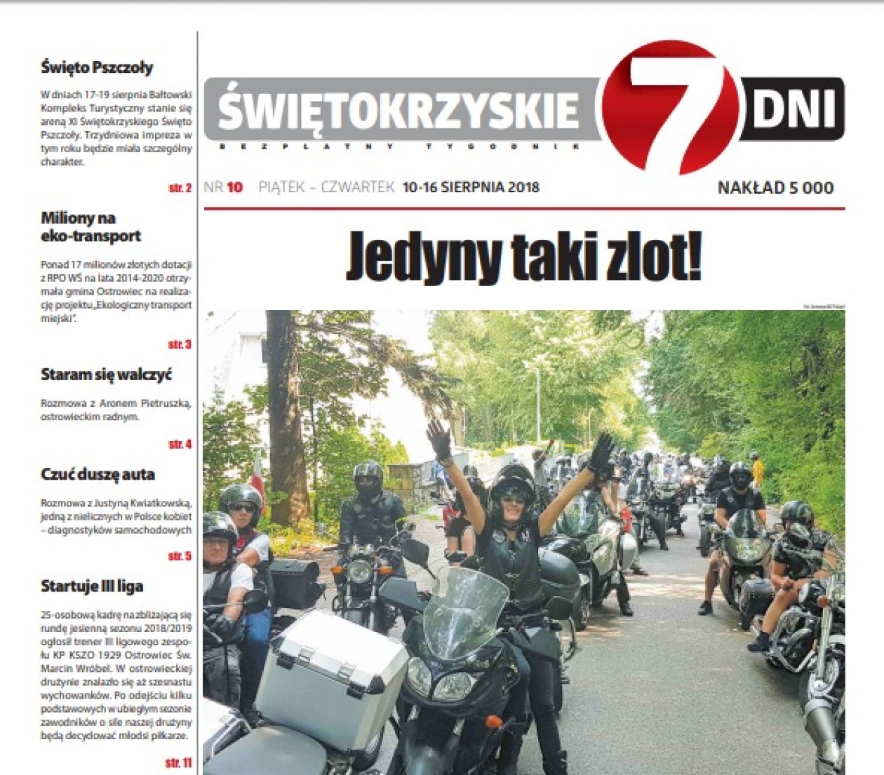 Tygodnik ŚWIĘTOKRZYSKIE 7 DNI nr 10 z 10.08.2018
