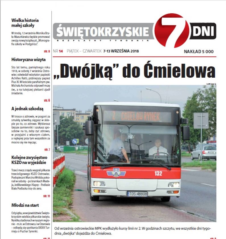 Tygodnik ŚWIĘTOKRZYSKIE 7 DNI nr 14 z 07.09.2018