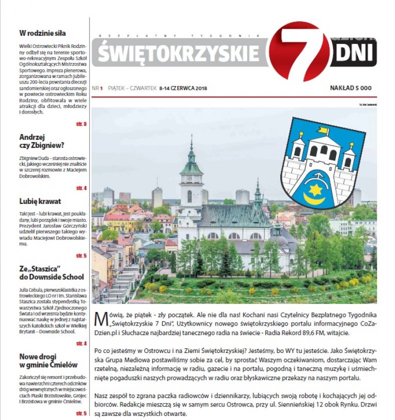 Tygodnik ŚWIĘTOKRZYSKIE 7 DNI z dn. 8.06.2018 - pobierz