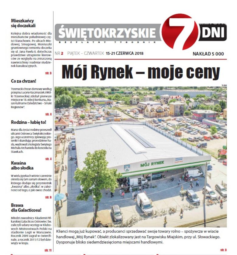 Tygodnik ŚWIĘTOKRZYSKIE 7 DNI z dn. 15.06.2018 - pobierz