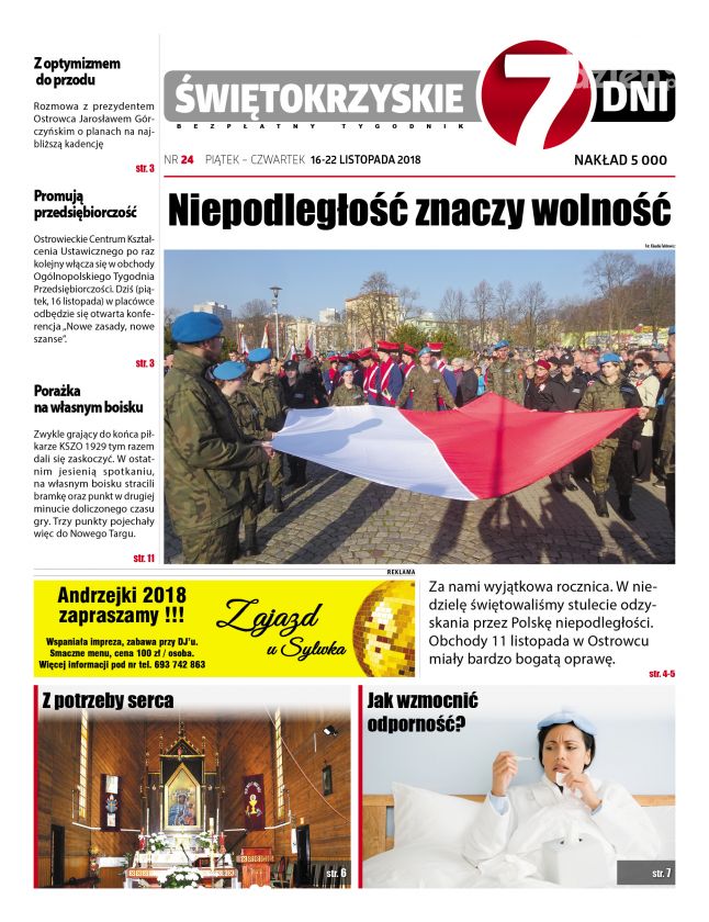 Tygodnik ŚWIĘTOKRZYSKIE 7 DNI nr 24 z 16.11.2018