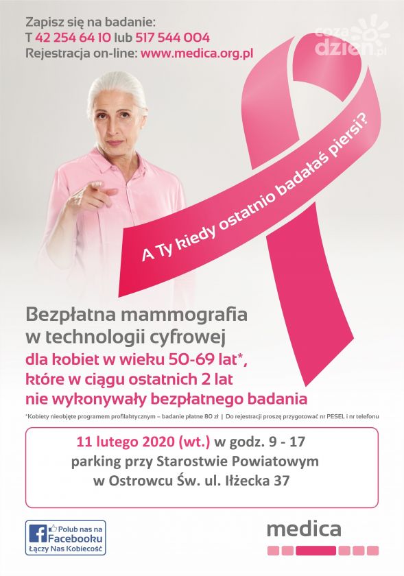 Przebadaj się! Jutro bezpłatna mammografia w Ostrowcu Św.