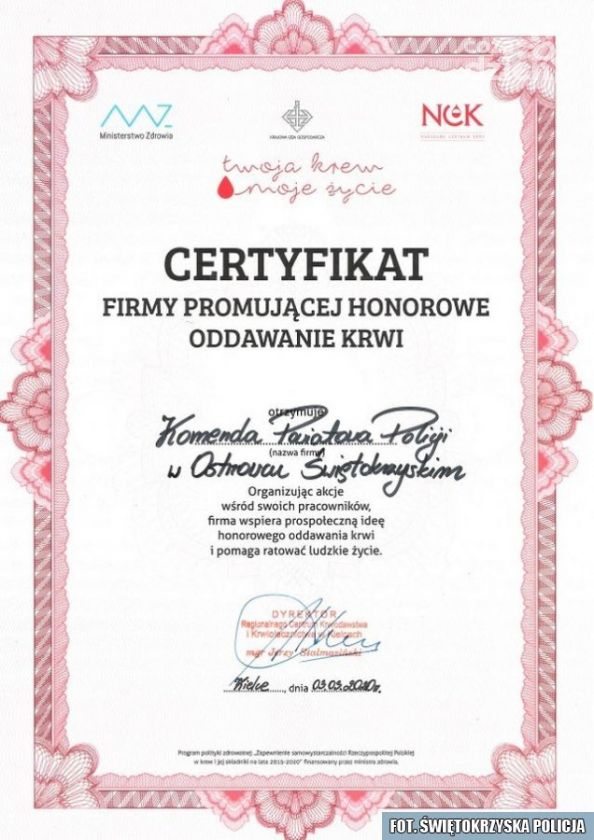 Z dumą oddają krew. Mundurowi chętnie dzielą się płynem życia