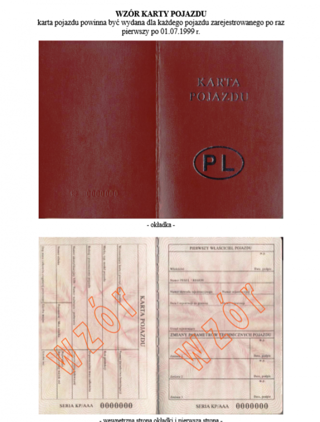 Bez kart pojazdu i nalepek rejestracyjnych