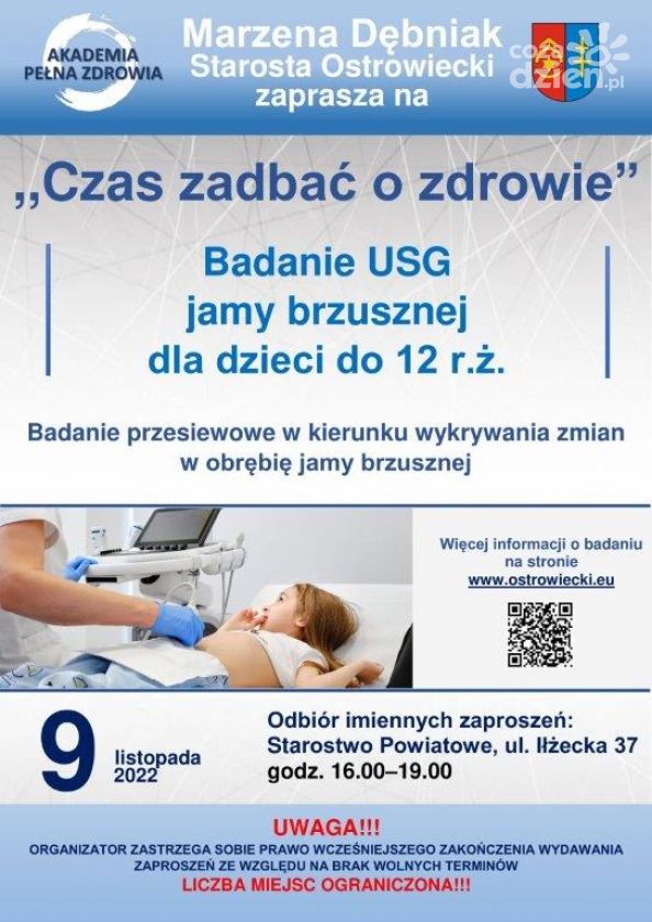 Bezpłatne badania USG dla dzieci