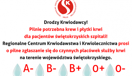Krew nadal pilnie potrzebna!