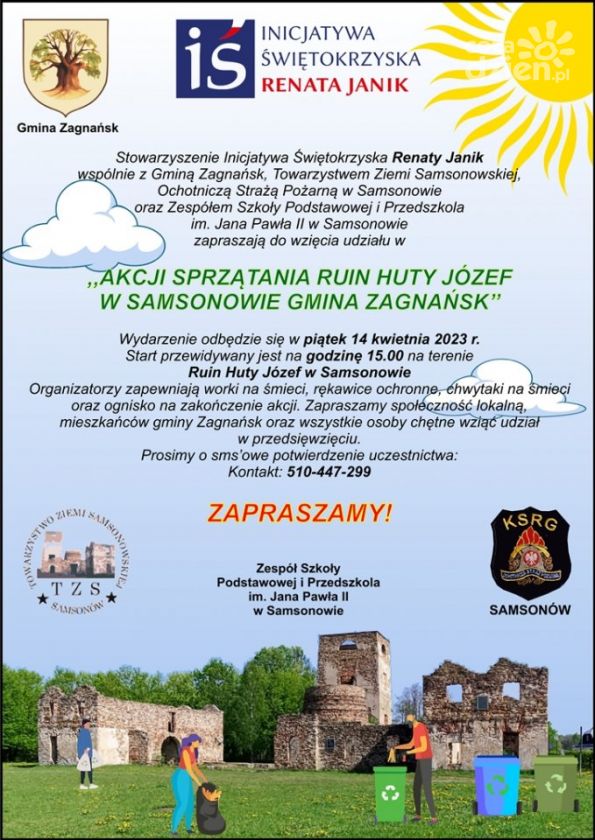 Akcja sprzątania ruin Huty Józef w Samsonowie