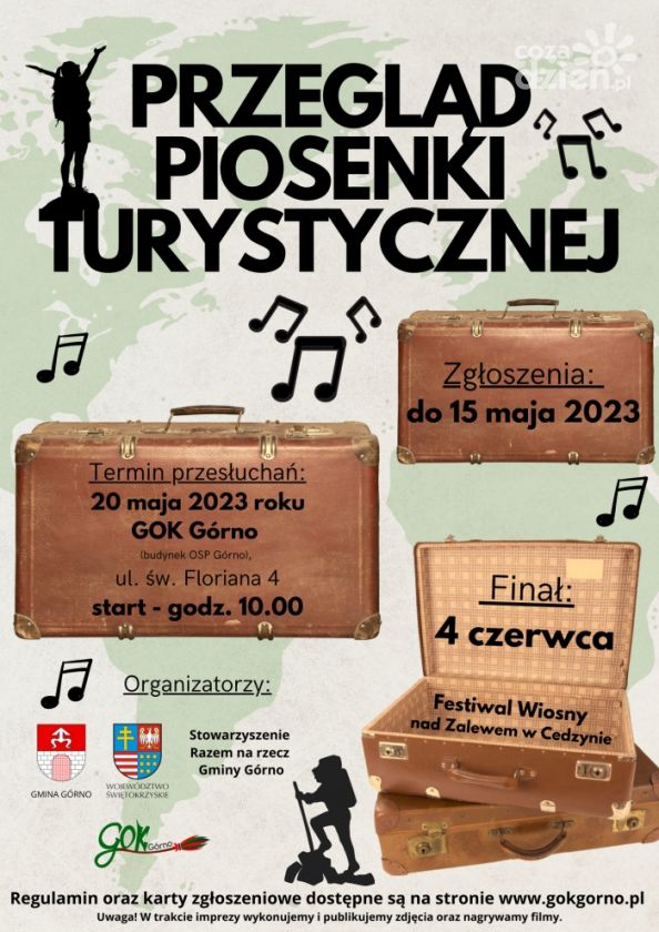 Gminny Ośrodek Kultury w Górnie zaprasza do udziału w Przeglądzie Piosenki Turystycznej