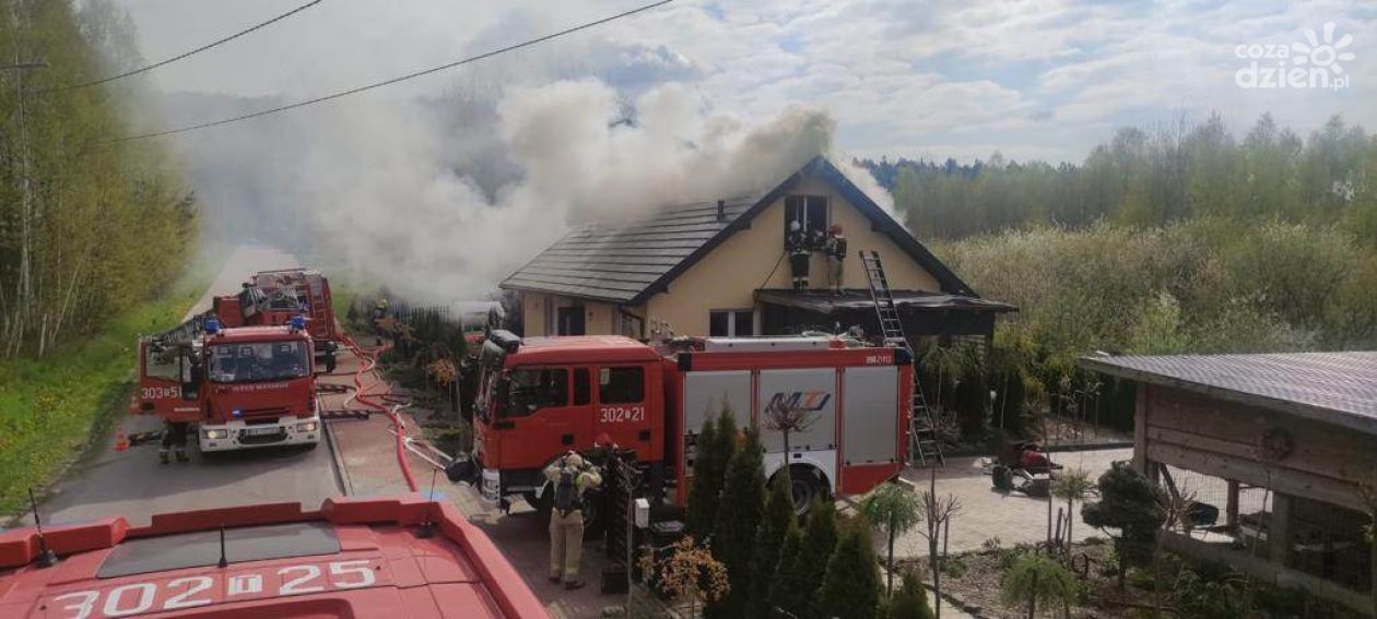 Pożar domu w Ćmińsku