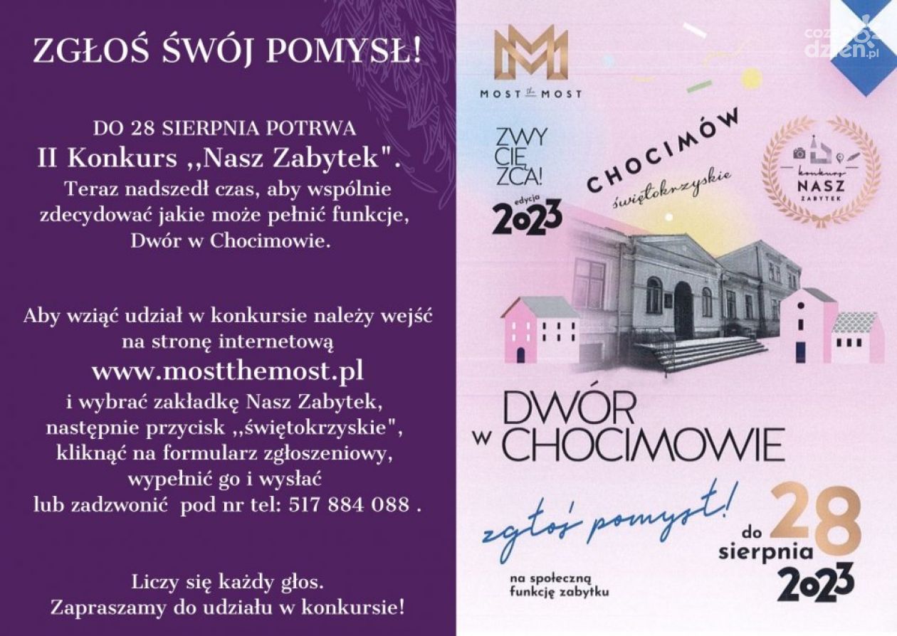 Zabytkowy dworek w Chocimowie będzie dla mieszkańców 