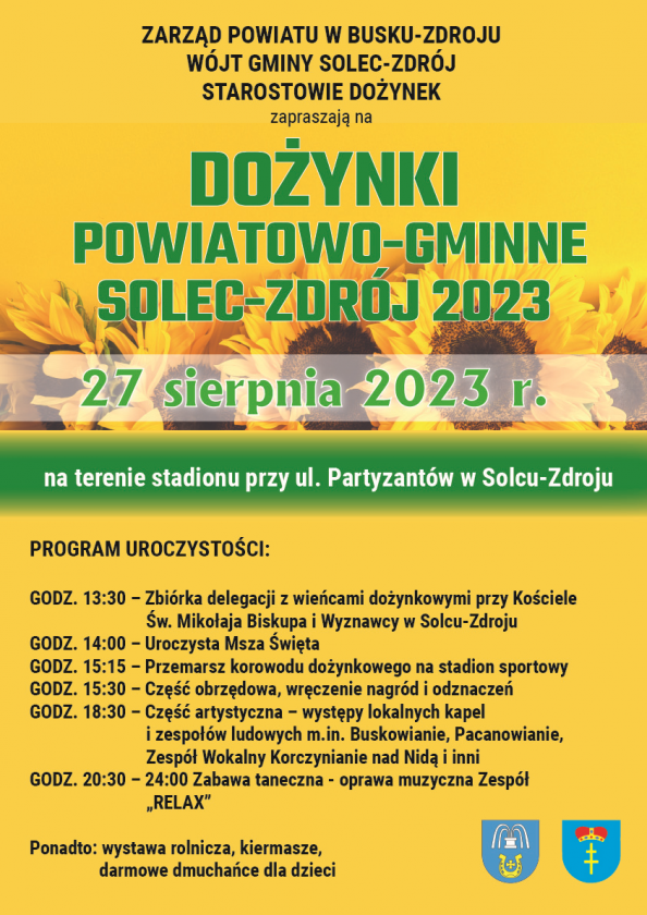Dożynki powiatu buskiego będą w Solcu Zdroju
