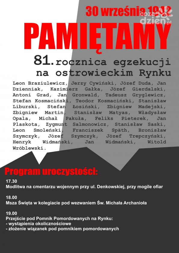 Ostrowiec pamięta. Rocznica egzekucji na Rynku