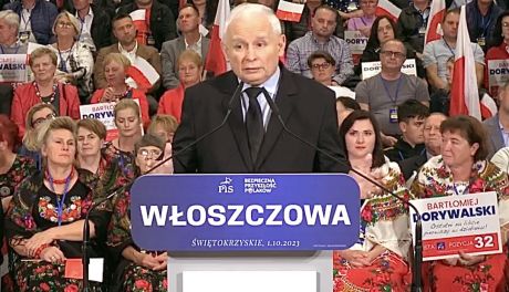Jarosław Kaczyński odwiedził swoich zwolenników we Włoszczowie
