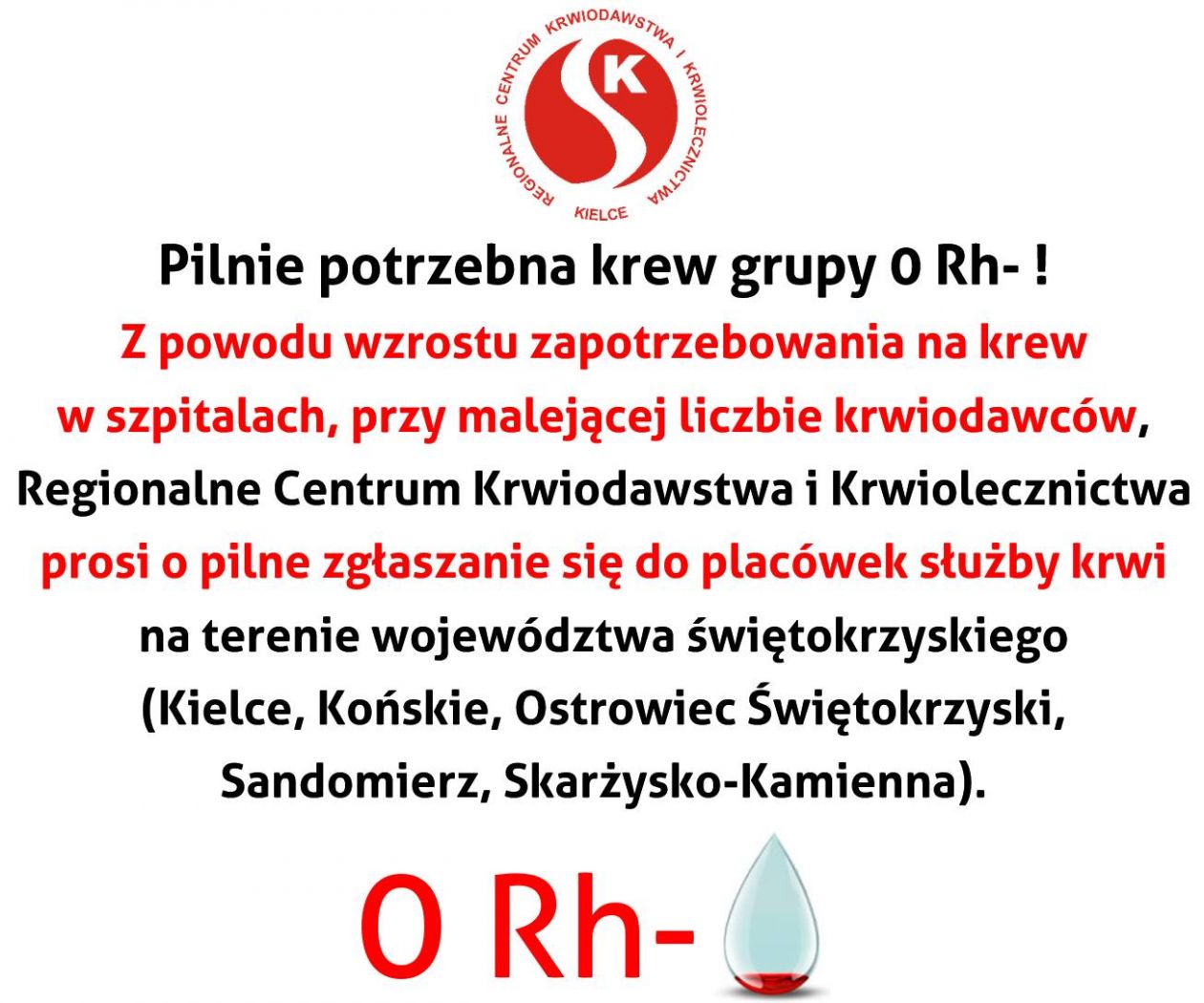 Uwaga! Pilnie potrzebna krew