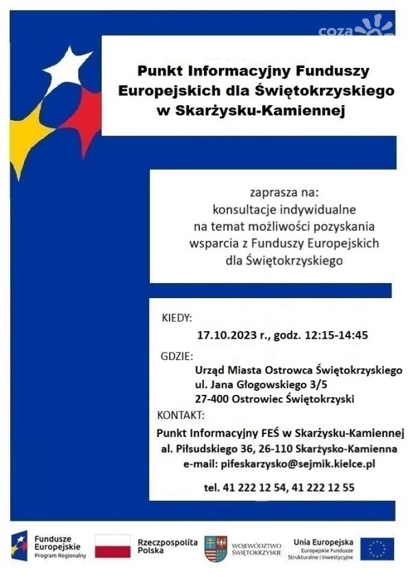 Jak zdobyć wsparcie z funduszy europejskich- porady i konsultacje w Ostrowcu 