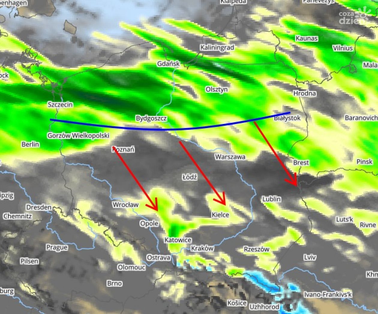 Silne wichury w regionie