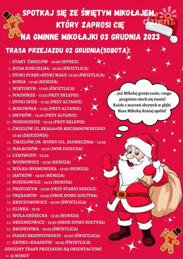 W tym roku Święty Mikołaj odwiedzi gminę Ćmielów trzykrotnie