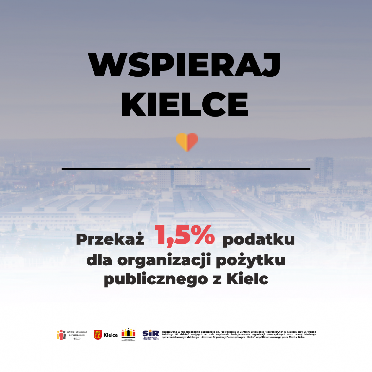 Wspieraj organizacje pozarządowe z Kielc. Przekaż 1,5% podatku wybranej Organizacji Pożytku Publicznego działającej w naszym mieście