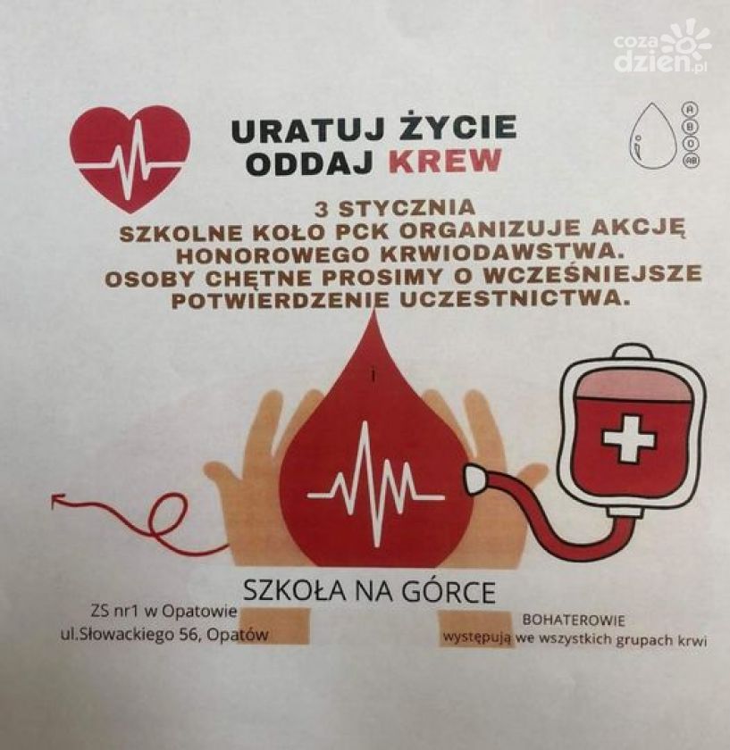 W Opatowie czekają na honorowych dawców krwi 