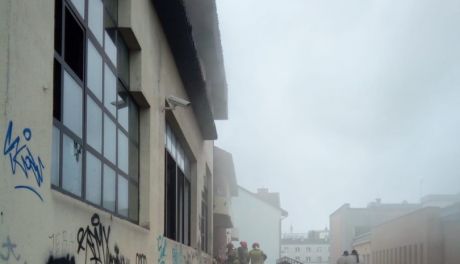 Pożar budynku w centrum Kielc