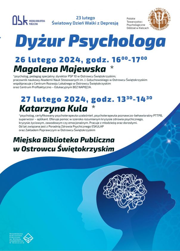 Porady psychologów w ramach Dni Walki  z Depresją 
