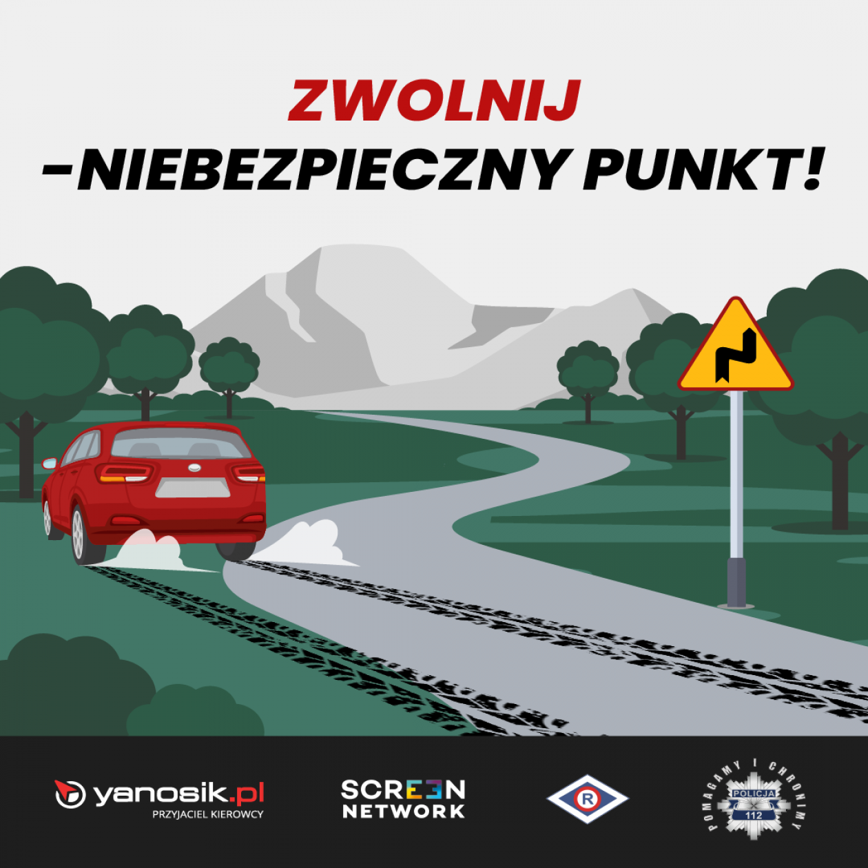Yanosik ostrzega przed niebezpiecznymi punktami na drodze 