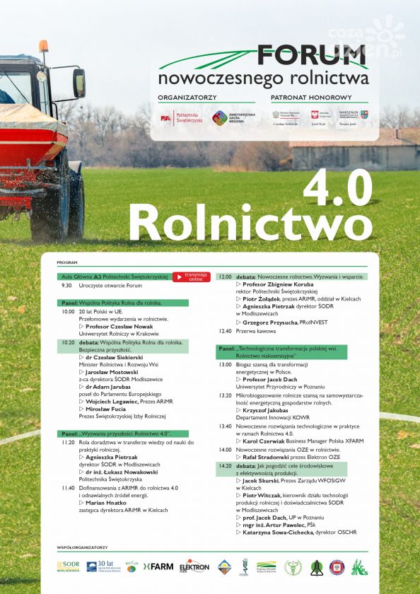 Forum Nowoczesnego Rolnictwa odbędzie sie w Kielcach