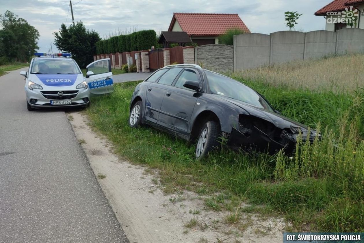 Nietrzeźwy uciekał przed policją. Wpadł do rowu