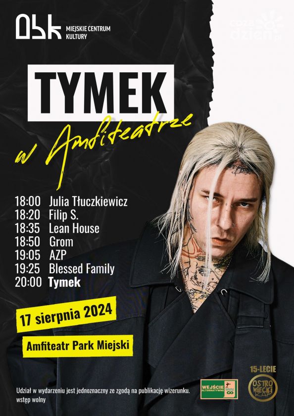TYMEK wystąpi w ostrowieckim amfiteatrze  