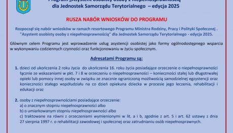 Gmina Kunów zachęca do korzystania z programu "Asystent osobisty osoby z niepełnosprawnością"