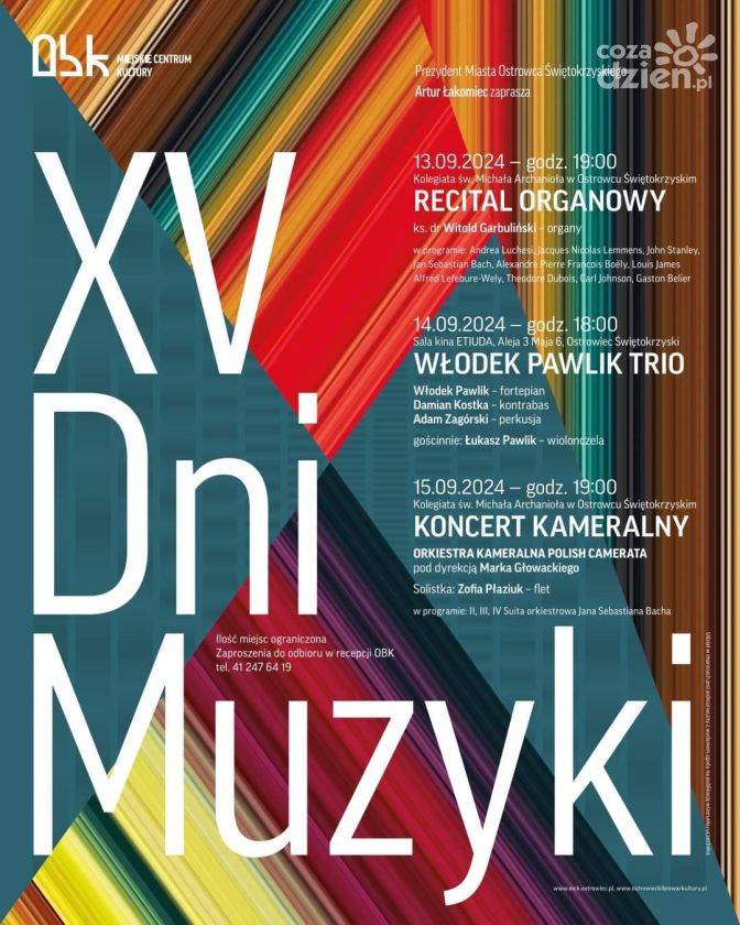 Koncert organowy, jazz i utwory  kameralne zabrzmią podczas Dni Muzyki w Ostrowcu 
