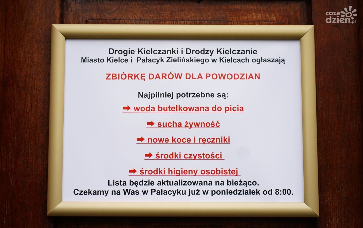 Kielce zbierają dary dla powodzian. Uruchomiono dwa punkty zbiórki