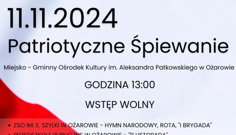 Śpiewem mieszkańcy Ożarowa uczczą Święto Niepodległości 