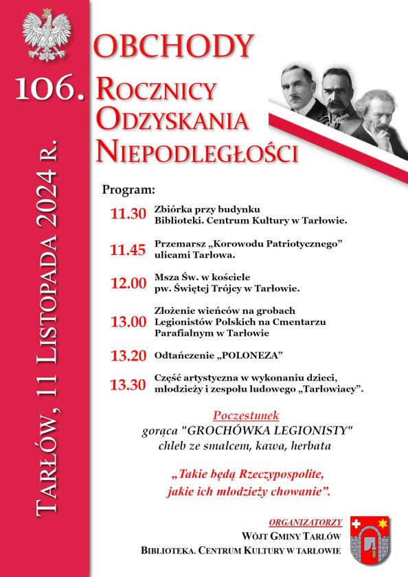 Obchody 106. Rocznicy Odzyskania Niepodległości w Tarłowie