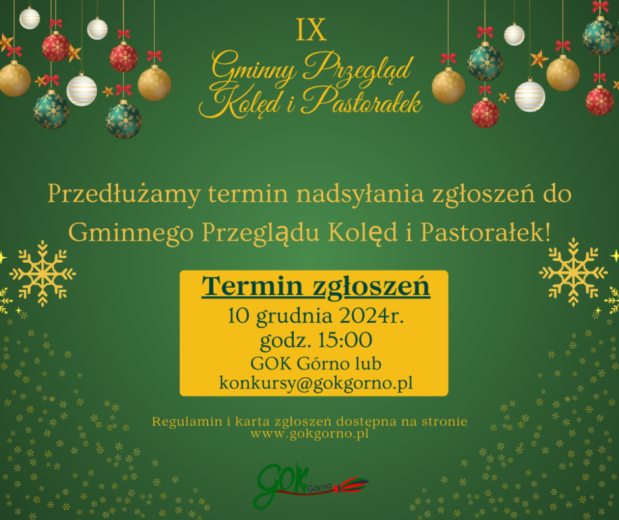 9. Gminny Przegląd Kolęd i Pastorałek w Górnie pod patronatem Radia Rekord. Przedłużamy termin zgłoszeń!