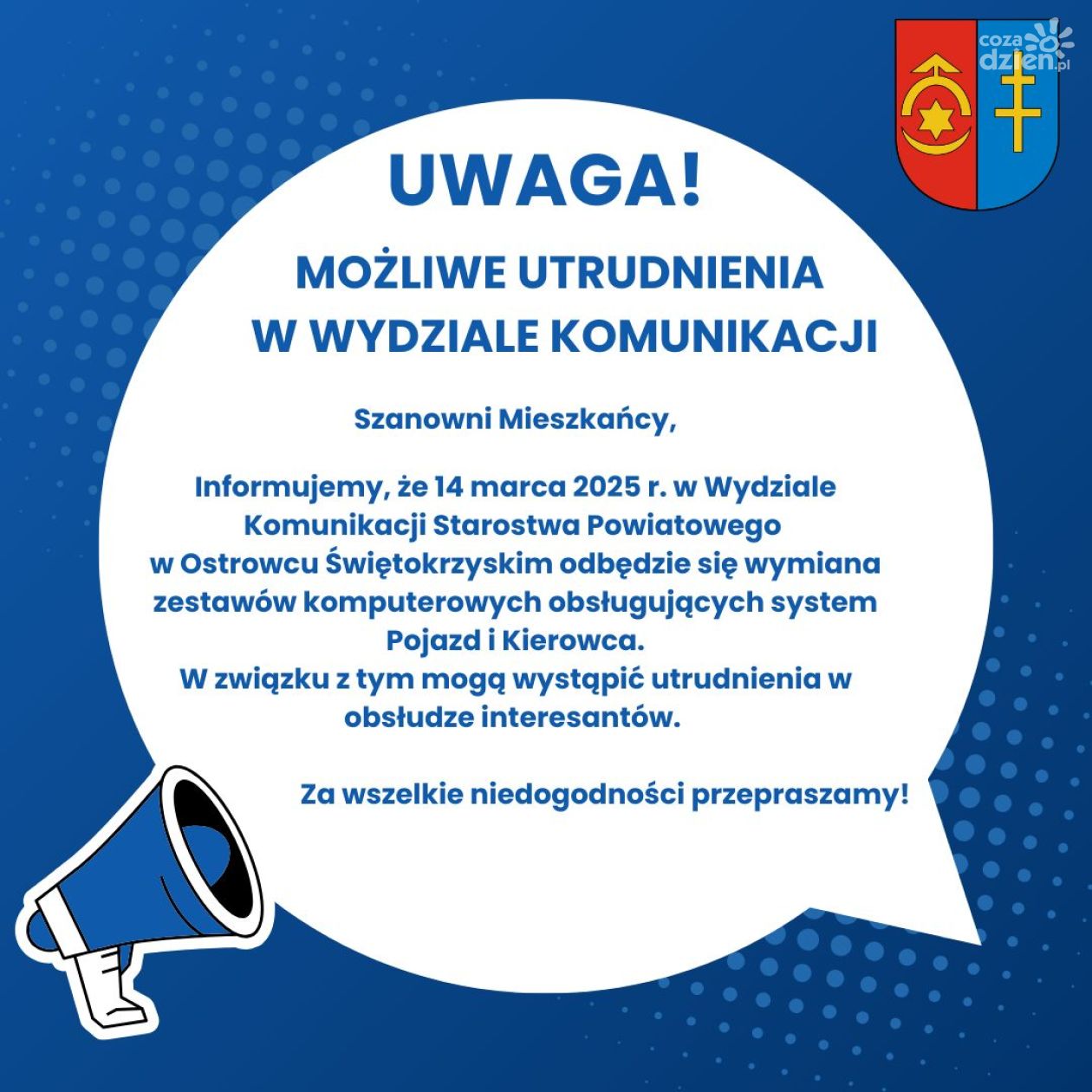 Utrudnienia przy rejestracji pojazdów w starostwie w Ostrowcu 