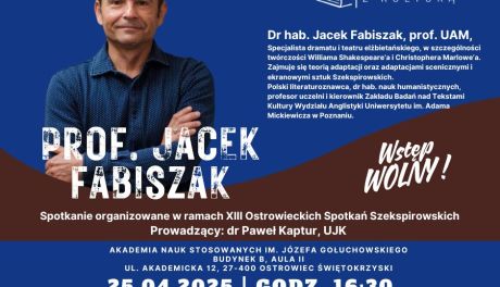 Prof. Jacek Fabiszak gościem XIII Ostrowieckich Spotkań Szekspirowskich