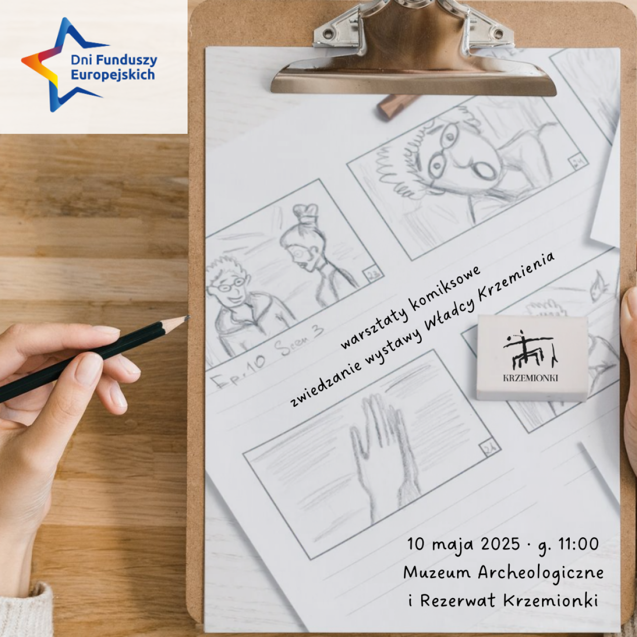 Komiksowe Dni Funduszy Europejskich w Muzeum Archeologicznym i Rezerwacie Krzemionki 