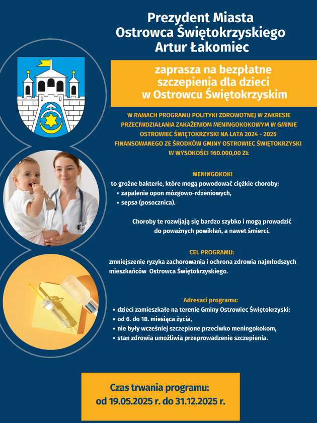 Bezpłatne szczepienia przeciwko meningokokom dla dzieci z Ostrowca 