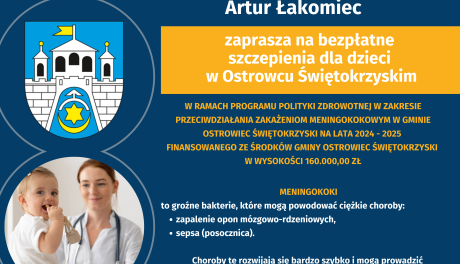 Bezpłatne szczepienia przeciwko meningokokom dla dzieci z Ostrowca 