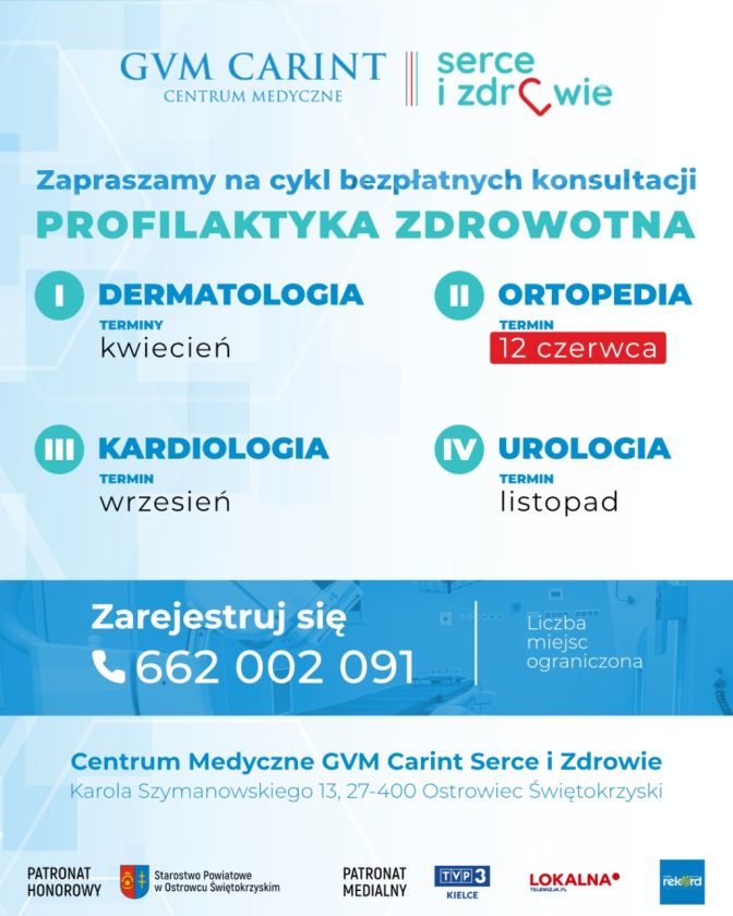GVM Carint zaprasza na konsultacje ortopedyczne 