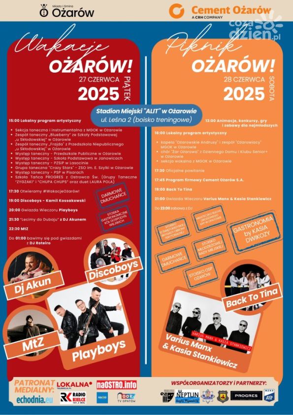 Dwudniowe muzyczno-taneczne przywitanie wakacji w Ożarowie 