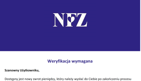 Oszuści podszywają się pod Narodowy Funusz Zdrowia!