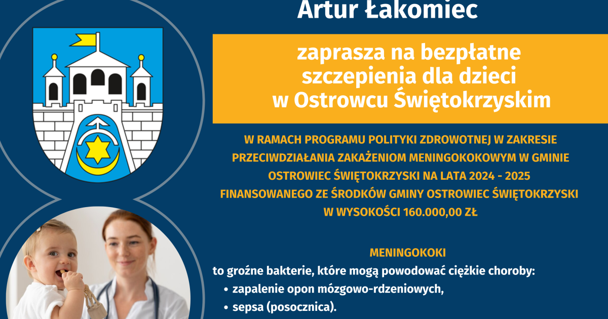 Bezpłatne szczepienia dzieci przeciw meningokokom w Ostrowcu Świętokrzyskim