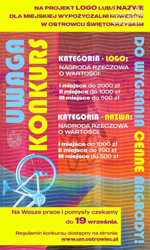 Ostrowiec Świętokrzyski ogłasza konkurs na logo i nazwę Miejskiej Wypożyczalni Rowerów