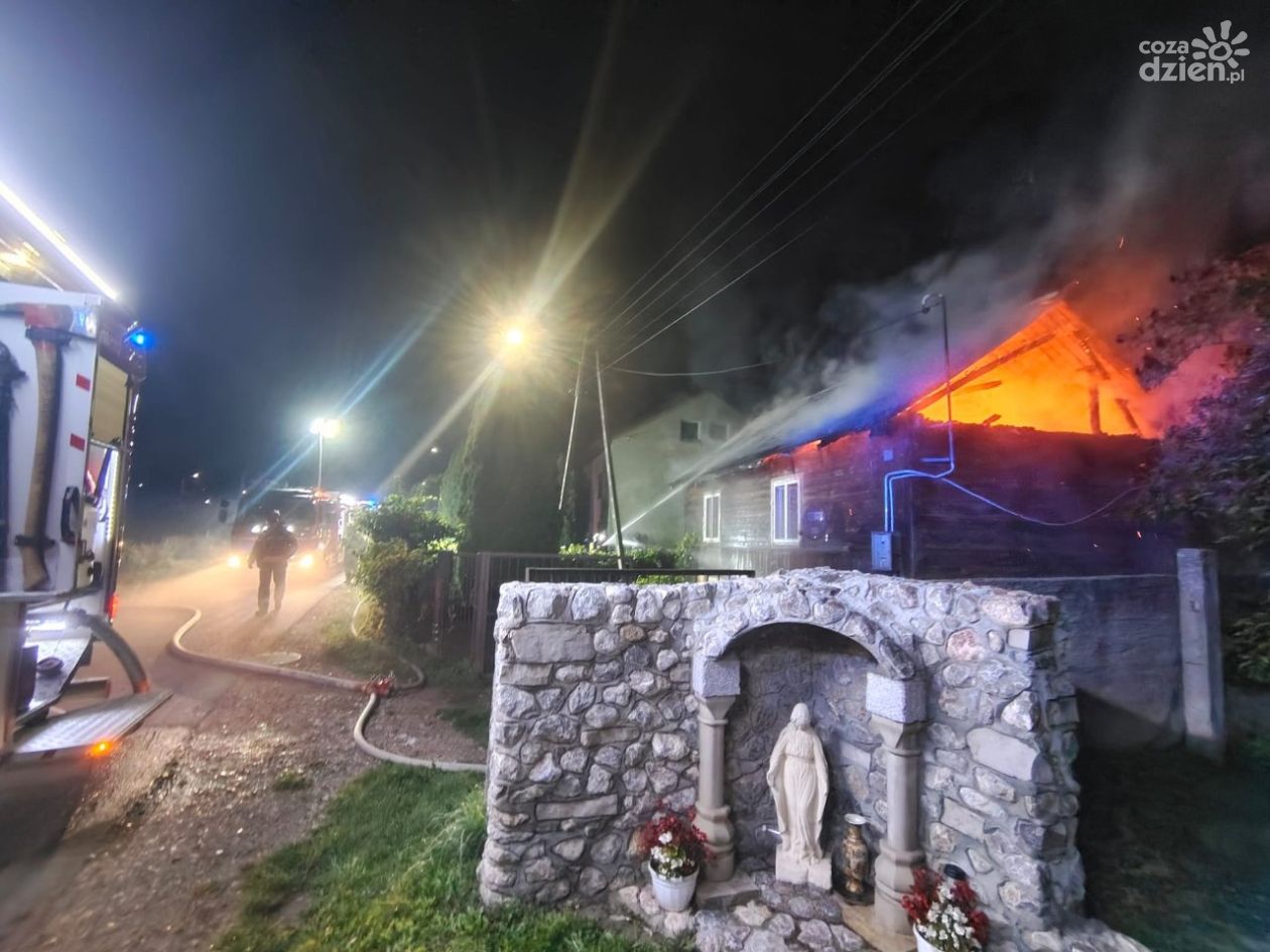 Pożar w Chęcinach – interwencja straży pożarnej