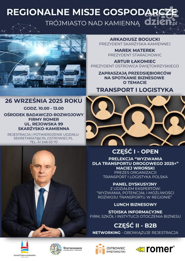 Transport i logistyka tematem  Regionalnych Misji Gospodarczych w Skarżysku Kamiennej 