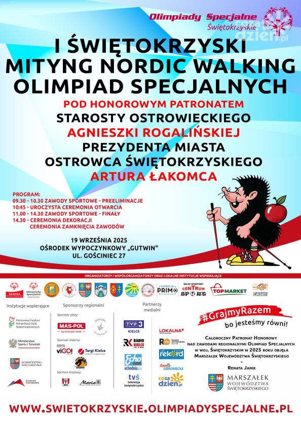 W piątek Świętokrzyski Mityng Nordic Walking Olimpiad Specjalnych