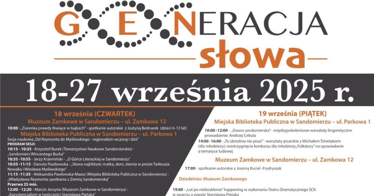 W Sandomierzu królować będzie literatura